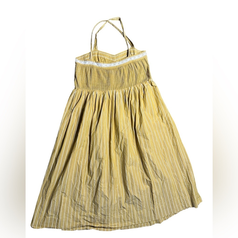 THE GREAT Laurel Striped Midi Dress in Sunburst Stripes Yellow Sz Large - Picture 7 of 8